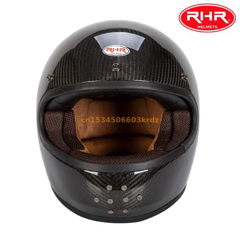 Alta qualidade de FIBRA de CARBONO profissional capacete integral para retro motocicletas, capacetes de protecção para a corrida de karts e Imagem 2