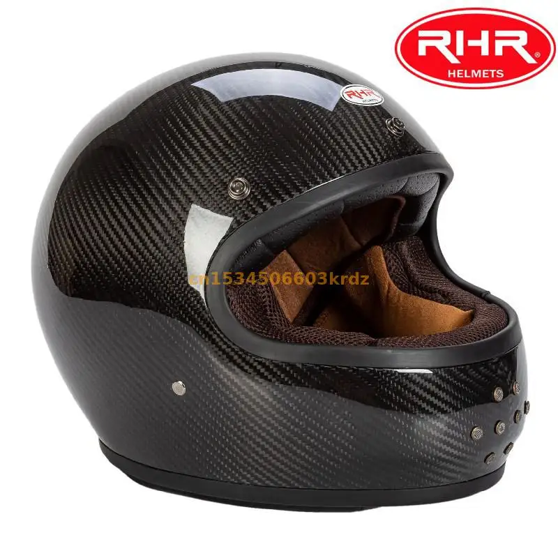 Alta qualidade de FIBRA de CARBONO profissional capacete integral para retro motocicletas, capacetes de protecção para a corrida de karts e Imagem 4