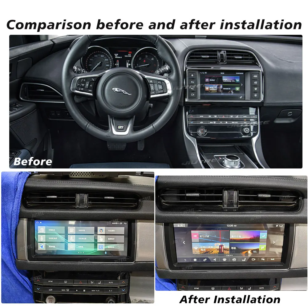 Android 12 Para a Jaguar XE XEL 2016 2017 2018 2019 auto-Rádio, GPS, Ar Tela Navi Estéreo Multimídia Player de Áudio da Unidade de Cabeça de Rádio Imagem 5
