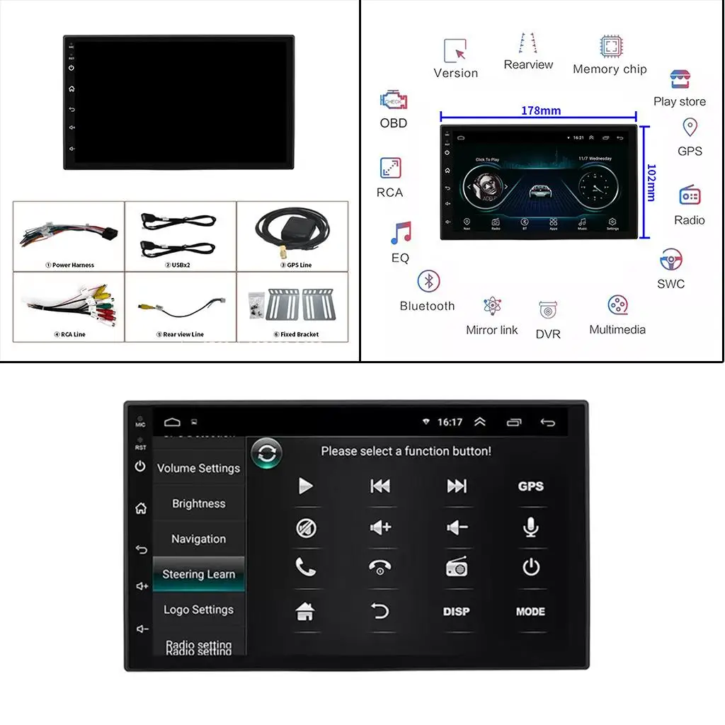 Rádio 2 Din Carro Android StereoMultimedia Áudio Player 9 Polegadas Gravador De Cassetes Imagem 1