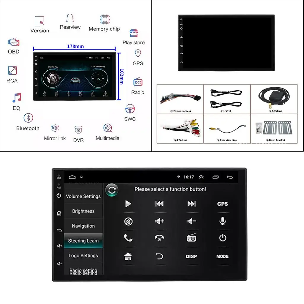 Rádio 2 Din Carro Android StereoMultimedia Áudio Player 9 Polegadas Gravador De Cassetes Imagem 2
