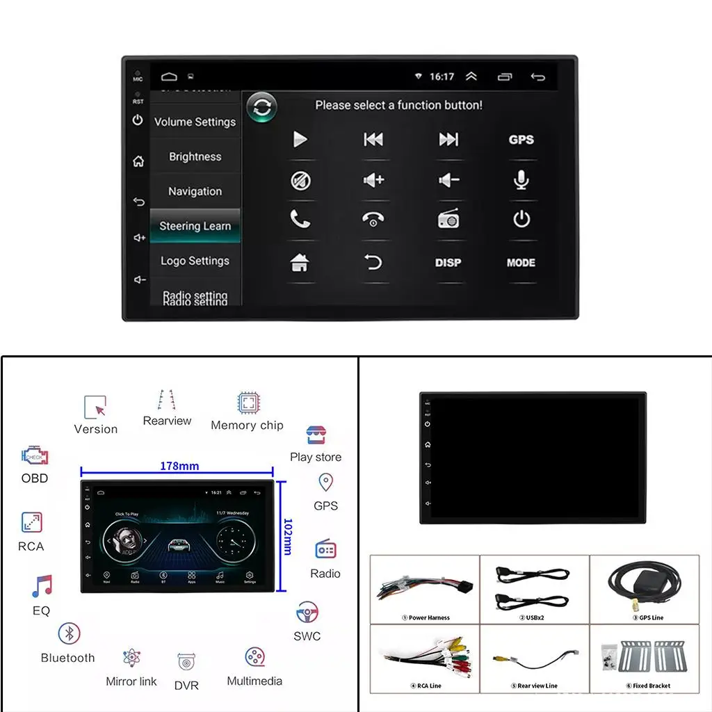 Rádio 2 Din Carro Android StereoMultimedia Áudio Player 9 Polegadas Gravador De Cassetes Imagem 3