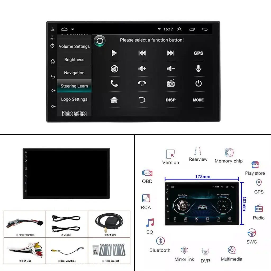 Rádio 2 Din Carro Android StereoMultimedia Áudio Player 9 Polegadas Gravador De Cassetes Imagem 4