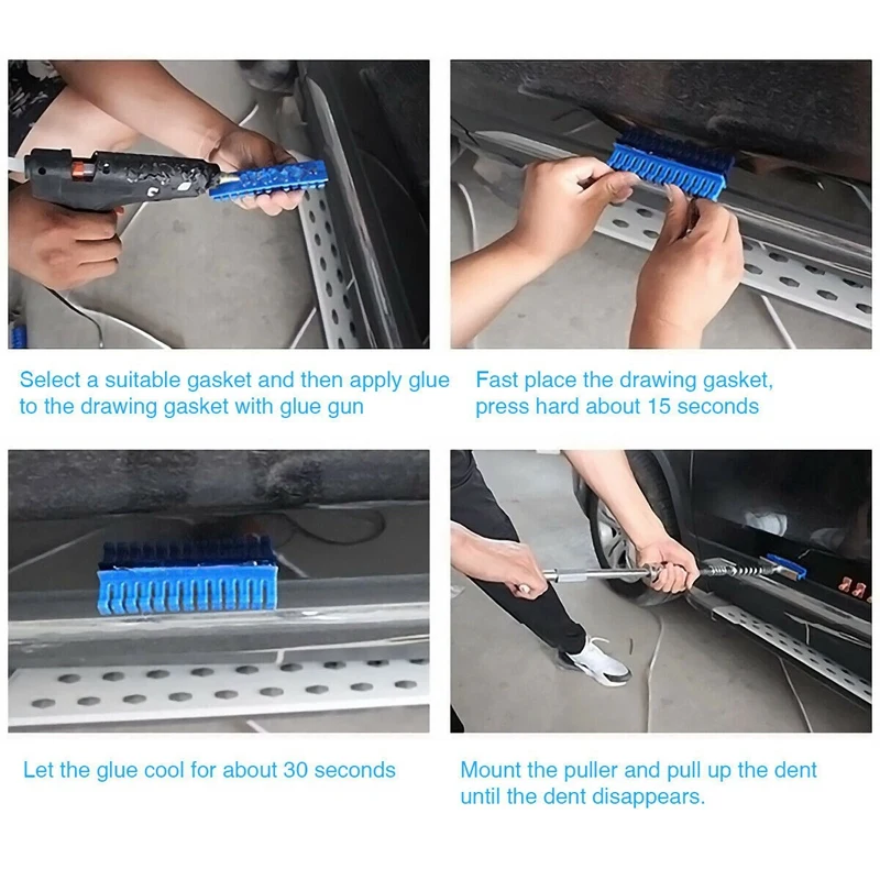 18X Paintless Dent Remoção de Extrator de Guias Dentes Kit de Ferramentas com Bastões de Cola para Grande Reparação de Mossas de Carro do Corpo de Granizo Azul Imagem 5