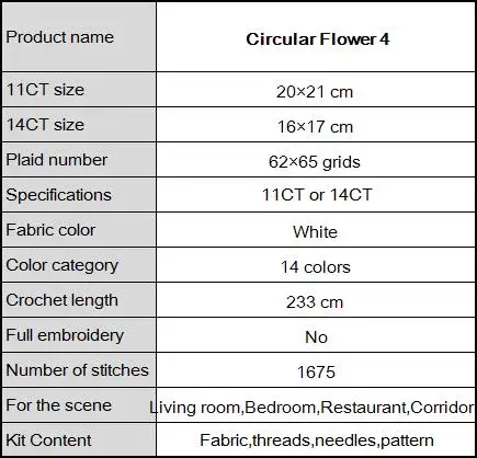Circular Flor ramo de decoração de pintura contagem impresso em lona DMC 11CT 14CT Chinês Ponto de Cruz, kits de costura Conjuntos bordados Imagem 2