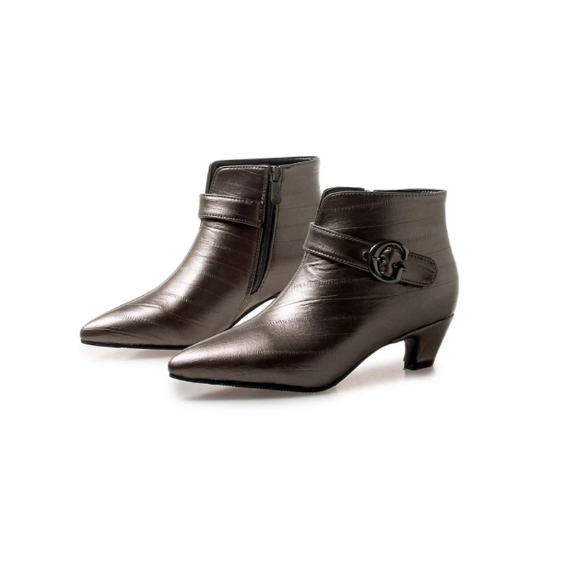 Mulheres botas de 2020 Moda Outono Inverno Botas de Senhoras botas Ankle Boot zíper alta calcanhar Sapatos Confortáveis plus size 32-46 18-84 Imagem 2
