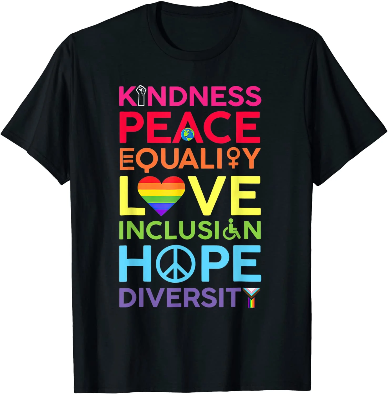 De Bondade, De Paz, Igualdade, Amor Inclusão Esperança Diversidade De T-Shirt Imagem 3