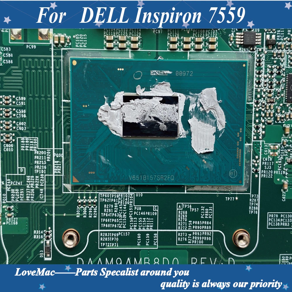 Alta qulaity CN-0MPYPP Para DELL Inspiron 7559 Laptop placa-Mãe DAAM9AMB8D0 MPYPP SR2FQ I7-6700HQ DDR3L 100% Testado Imagem 2