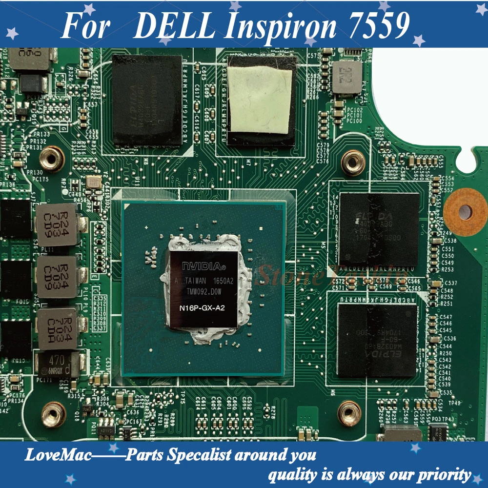 Alta qulaity CN-0MPYPP Para DELL Inspiron 7559 Laptop placa-Mãe DAAM9AMB8D0 MPYPP SR2FQ I7-6700HQ DDR3L 100% Testado Imagem 3