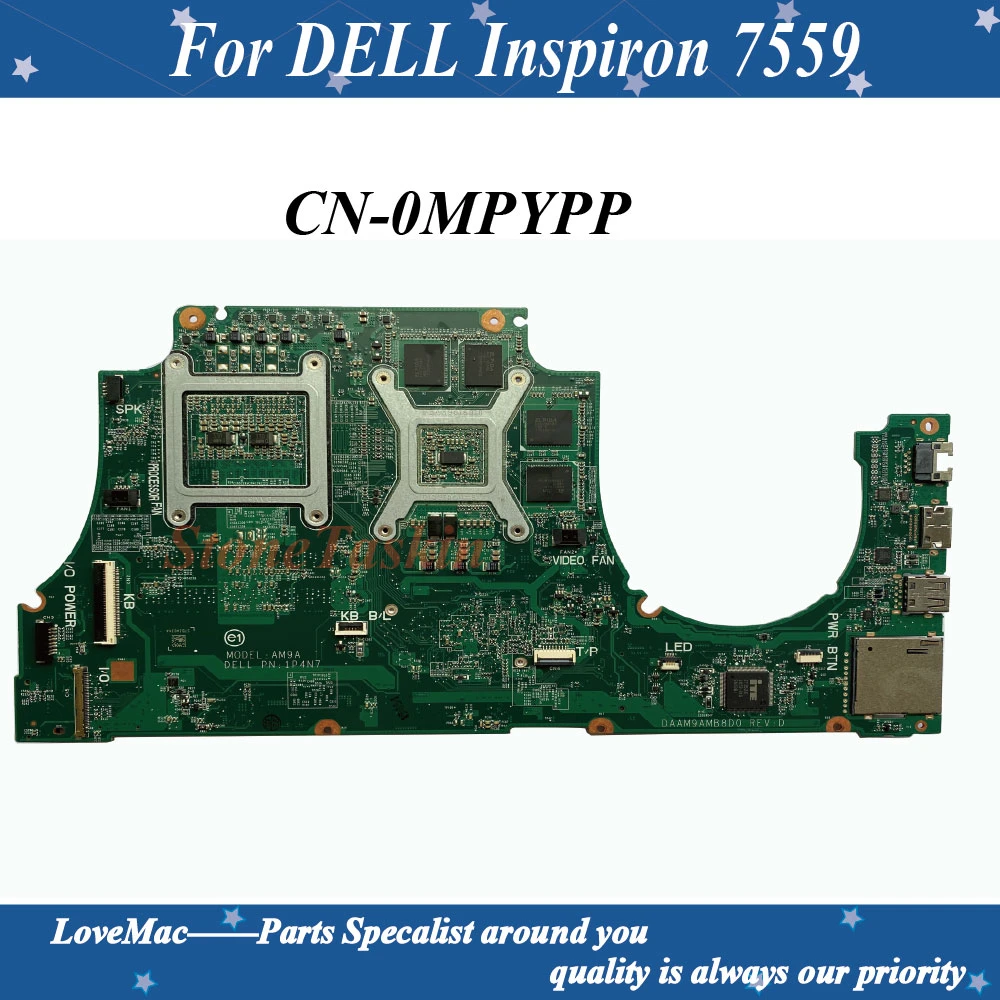 Alta qulaity CN-0MPYPP Para DELL Inspiron 7559 Laptop placa-Mãe DAAM9AMB8D0 MPYPP SR2FQ I7-6700HQ DDR3L 100% Testado Imagem 4