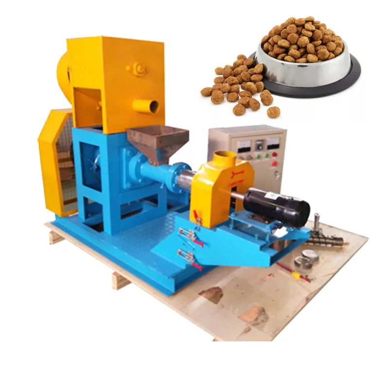 pequena saída de peixe flutuante de pellet feed equipamentos agrícolas/cão máquina de fazer comida/extrusora pelota equipamentos Imagem 1