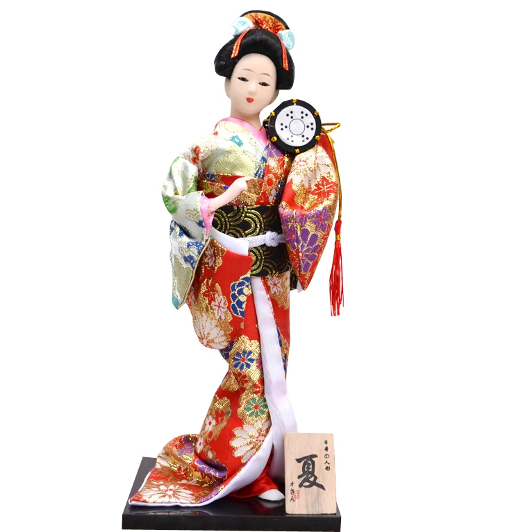 30cm Japonesa Linda Gueixa Figuras de Bonecas com Belo Quimono Casa Nova Decoração do Escritório Miniaturas Presente de Aniversário ZL211 Imagem 2