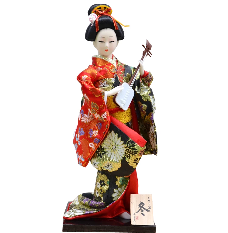 30cm Japonesa Linda Gueixa Figuras de Bonecas com Belo Quimono Casa Nova Decoração do Escritório Miniaturas Presente de Aniversário ZL211 Imagem 4