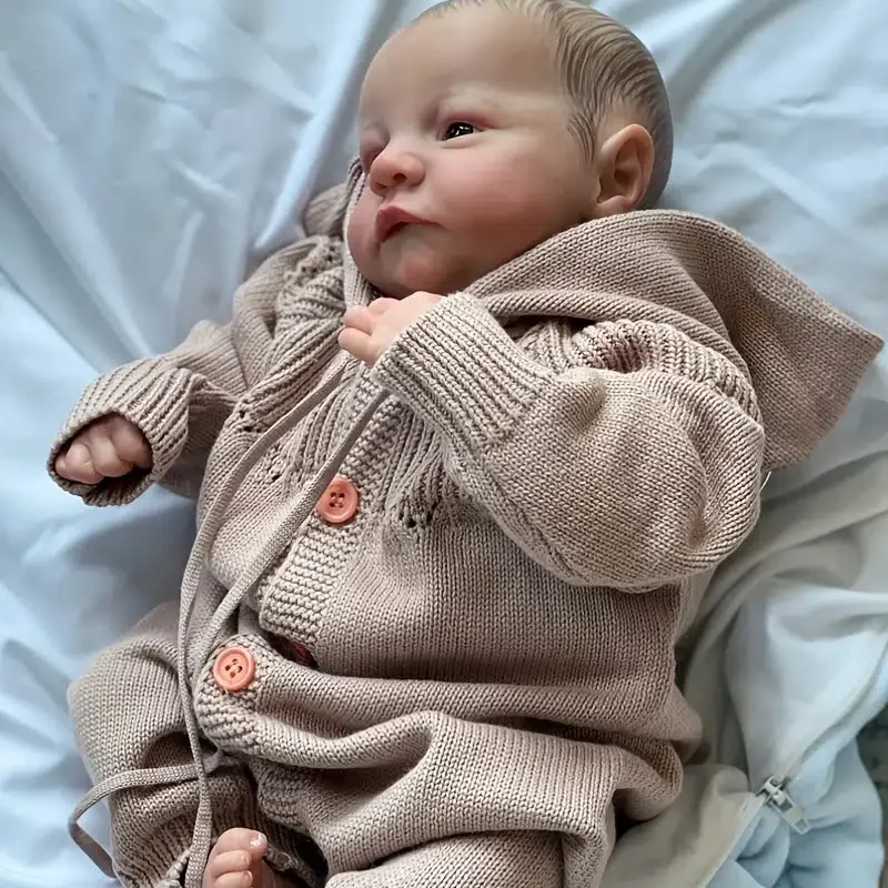 Já Pintou Terminado Reborn Baby Doll, Desperta Bebê Recém-nascido Tamanho 3D Pele Visível Veias de colecionador de Arte Boneca Para o Natal Gi Imagem 2