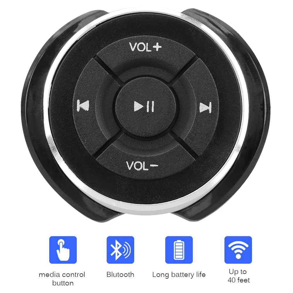 Para IOS, Android Telefone Tablet Motocicleta Bicicleta Bluetooth Media Botão de Volume Carro Volante sem Fio, Controles Remotos Imagem 1