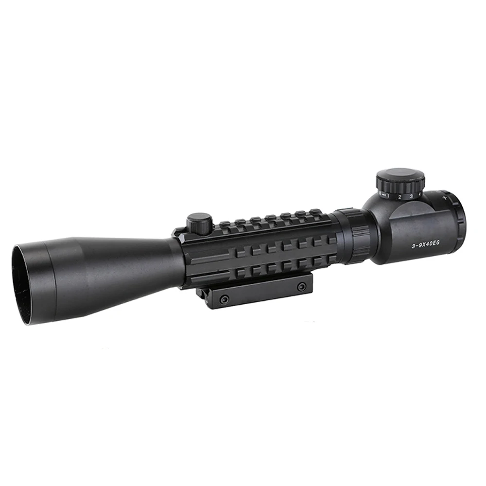 Caça Riflescope Óptica 3-9x40 Óptica Iluminada Visão com o objetivo de Dispositivo Rifle Âmbito AR15 AR10 .223/.308 Imagem 3
