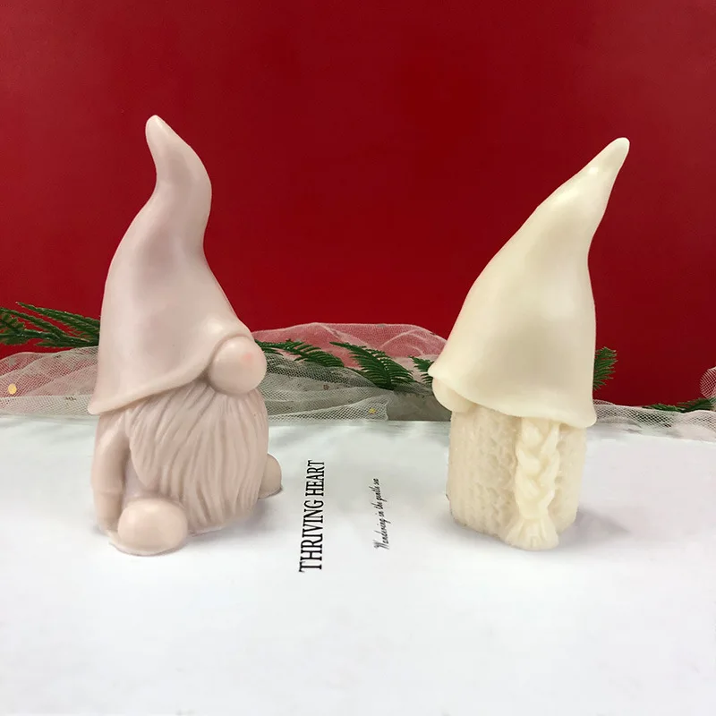 3D sem Rosto de Papai Noel Vela do Molde de Silicone Novo DIY de Natal da Série Casa Ornamentos Molde de Silicone para Perfumado Vela Fazendo Imagem 1