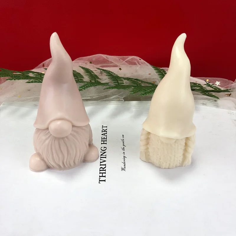 3D sem Rosto de Papai Noel Vela do Molde de Silicone Novo DIY de Natal da Série Casa Ornamentos Molde de Silicone para Perfumado Vela Fazendo Imagem 3