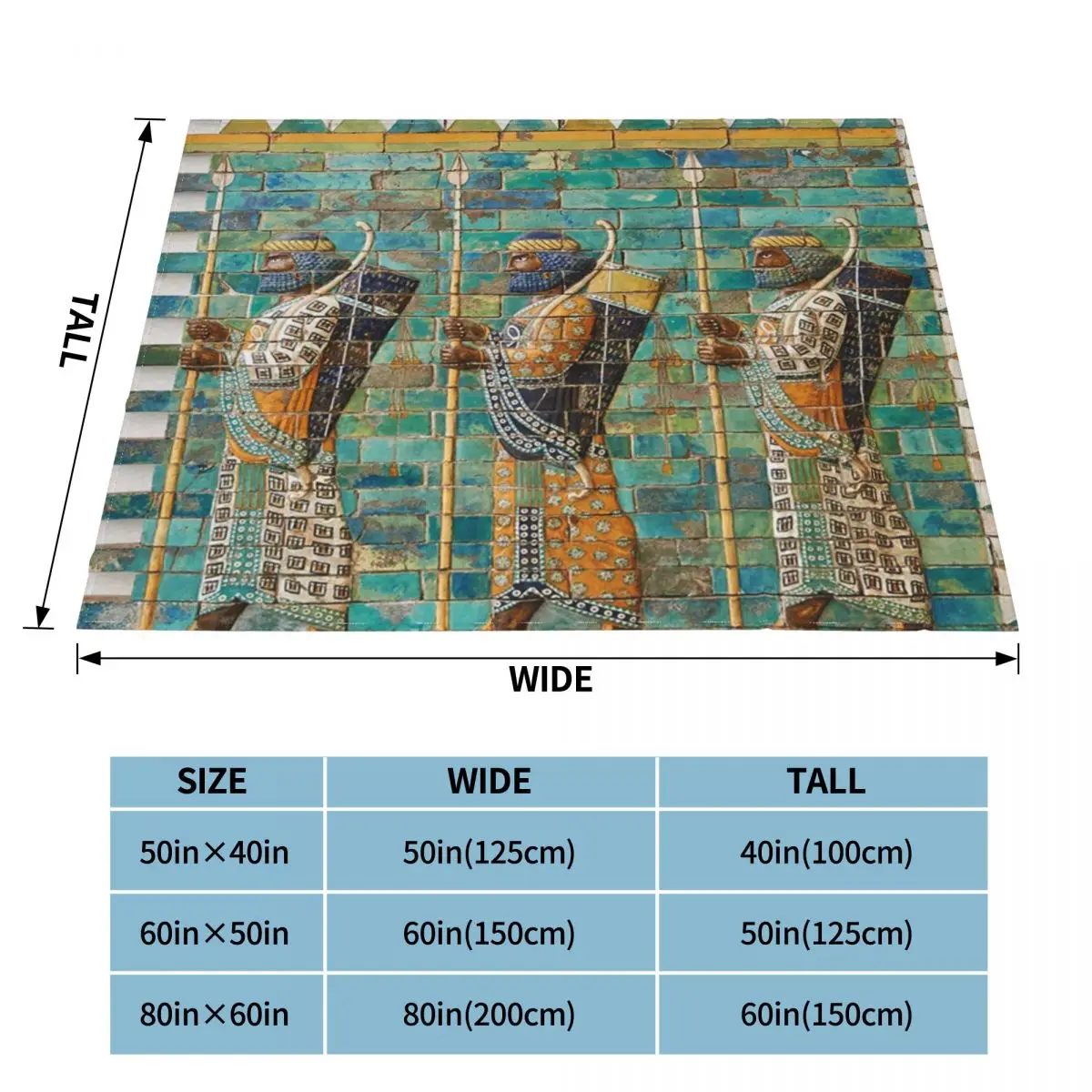 Persa Guarda De Dario, Persépolis Mosaico Antigo Cobertor Egípcio Egito Colcha Quente Espalhar Sofá-Cama De Lã De Roupa De Cama Fofa Imagem 5