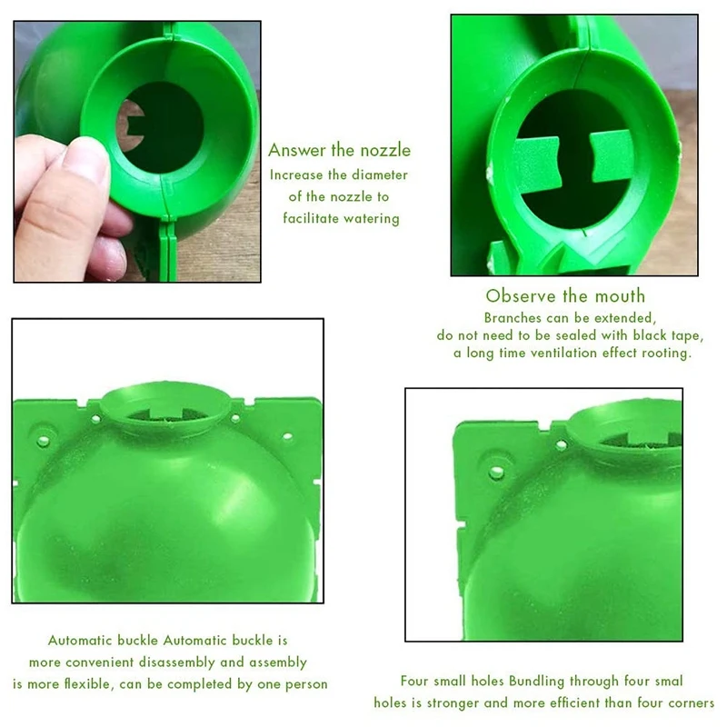5 Peças de Propagação de Plantas e de Enraizamento de Bola Dispositivo Reutilizável Propagação de Plantas Enxerto de Caixa (S, Verde) Imagem 5