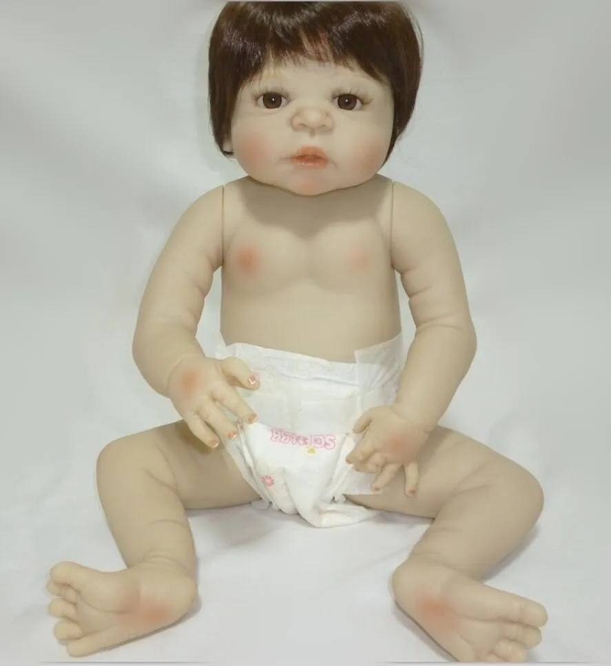 bonito design novo e Cheio de Silicone corpo de Boneca Reborn 55 cm 22 cm de vinil reborn baby girl bonecas brinquedos para crianças, presentes de aniversário Imagem 5