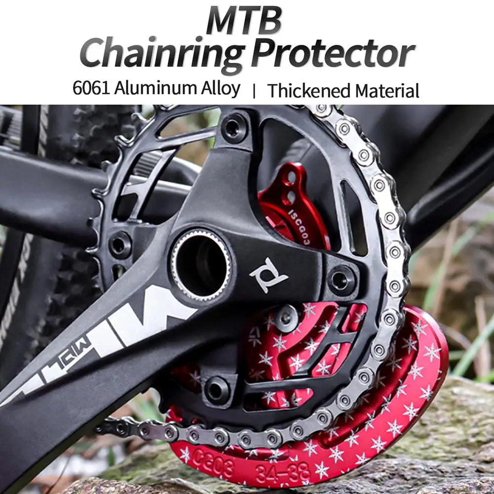 1 Conjunto de Mountain Bike Manivela Cadeia de Protetor Anti-colisão de Liga de Alumínio Iscg03/05 Moto Pedaleira de Protecção de Peças de Bicicleta Imagem 3