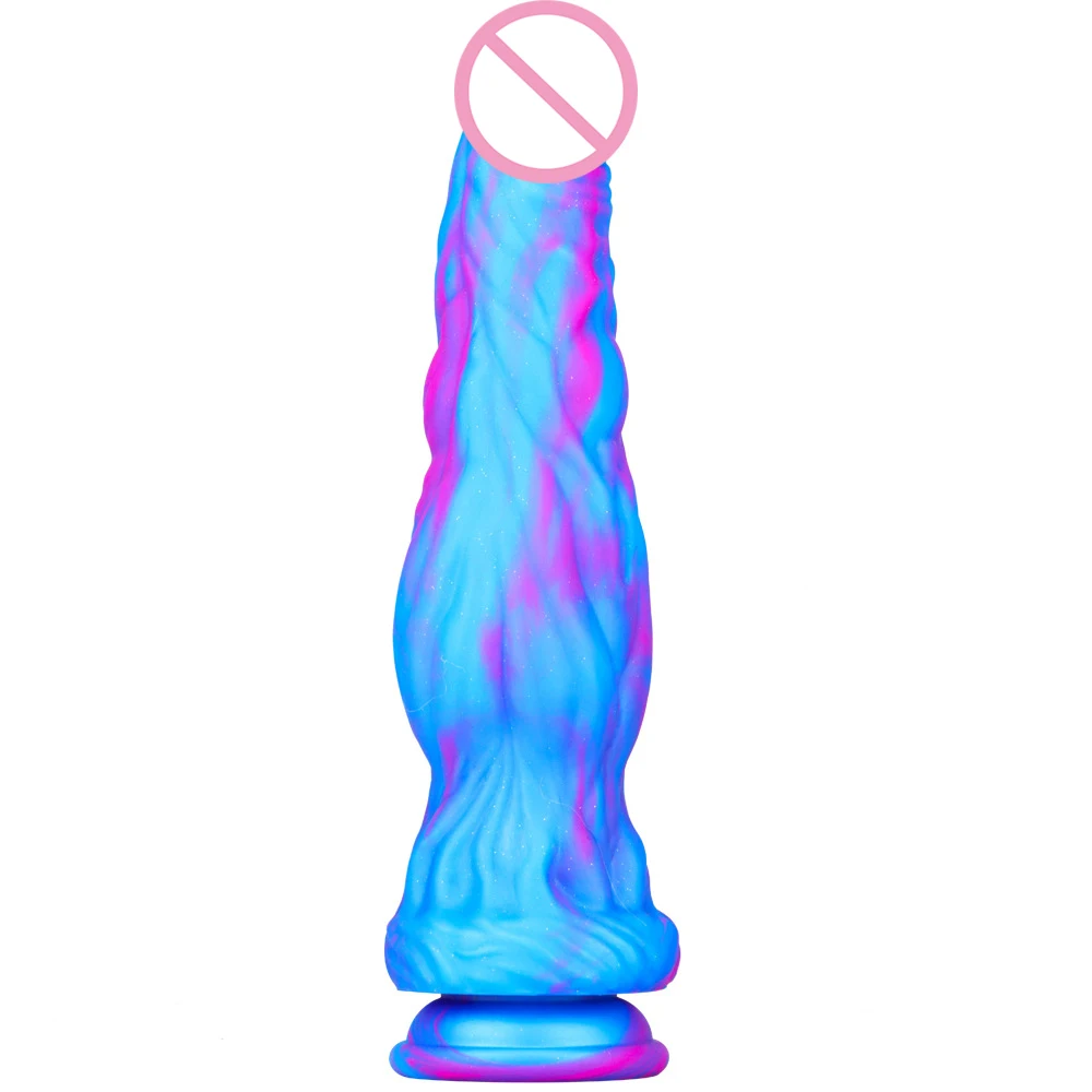10em arco-íris Silicone Líquido Plug Anal Brinquedos BDSM Multi Camada de Cor Transparente Simulação Chicote Sexo Feminino Pênis Otário Vibrador Brinquedo Imagem 2