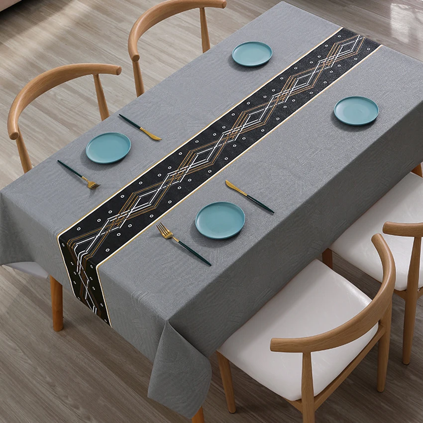 PVC Simples Retângulo Toalha Impermeável, Resistente ao Calor Toalhas de mesa, Mesa de Jantar Pano Sala de estar Mesa de Café da Tampa Panos Imagem 3