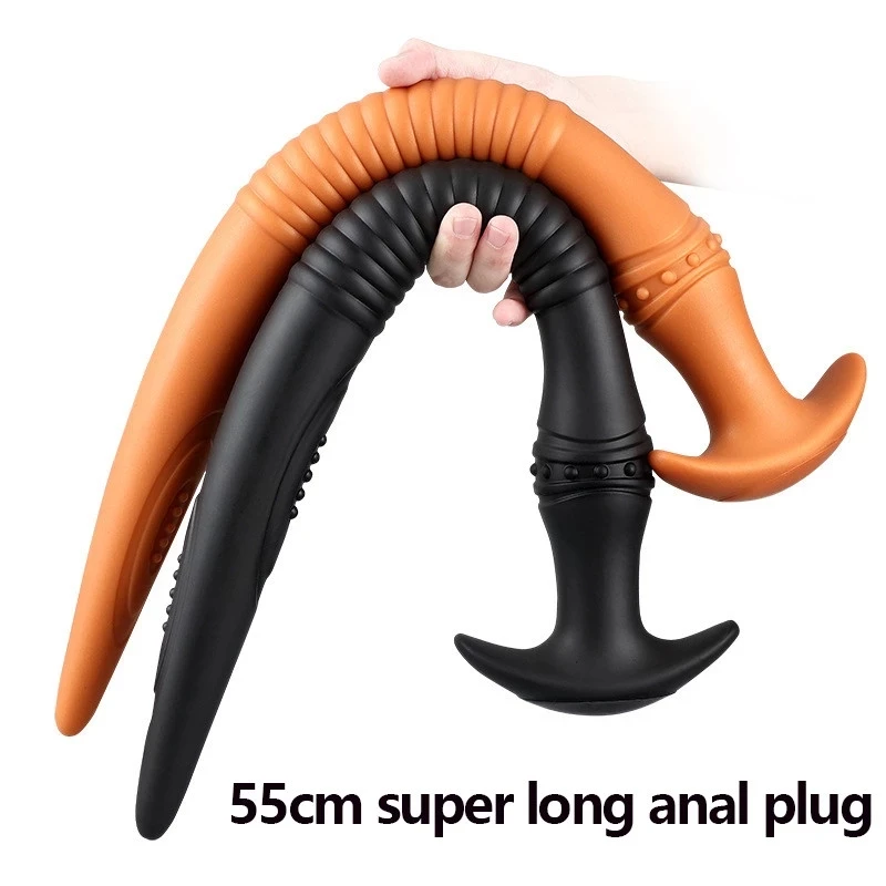 NOVO 55cm Super longo Vibrador Plug Anal Big Butt Plug Estimulador ponto G Adulto Brinquedo do Sexo Para Homens Mulheres Masturbador de Sexo Anal Gay Produto Imagem 1