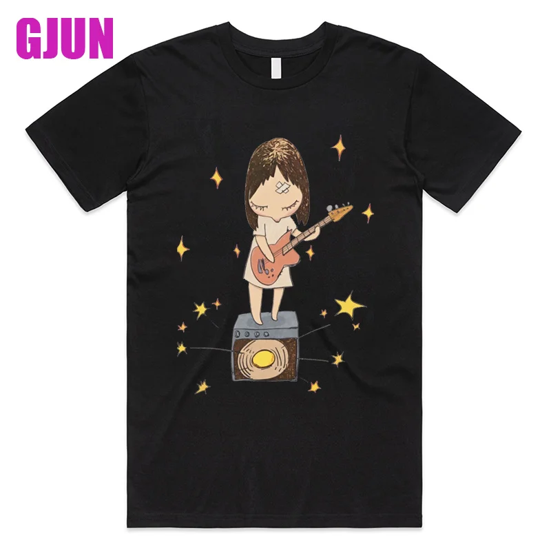 100% do Algodão do Unisex Tops Yoshitomo Nara Guitarra Verão T-shirt de Algodão Homens T-Shirt Nova TEE TSHIRT Harajuku Mulheres Gráfico Tshirts Imagem 5