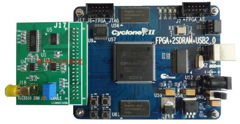 USB2.0 conselho de desenvolvimento FPGA+2SDRAM+USB2.0 de aquisição de dados Imagem 3
