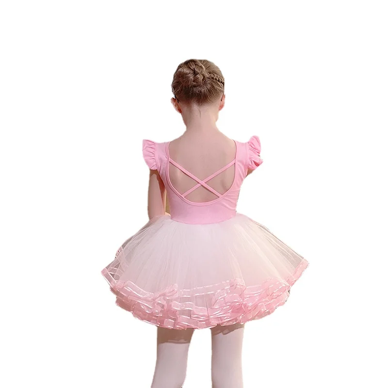 Trajes de balé para Meninas Dança Ginástica Collant Girl Stage de Roupa de Crianças Saia Tutu de Bailarina Festa Bodysuit Ballet Saia Imagem 4