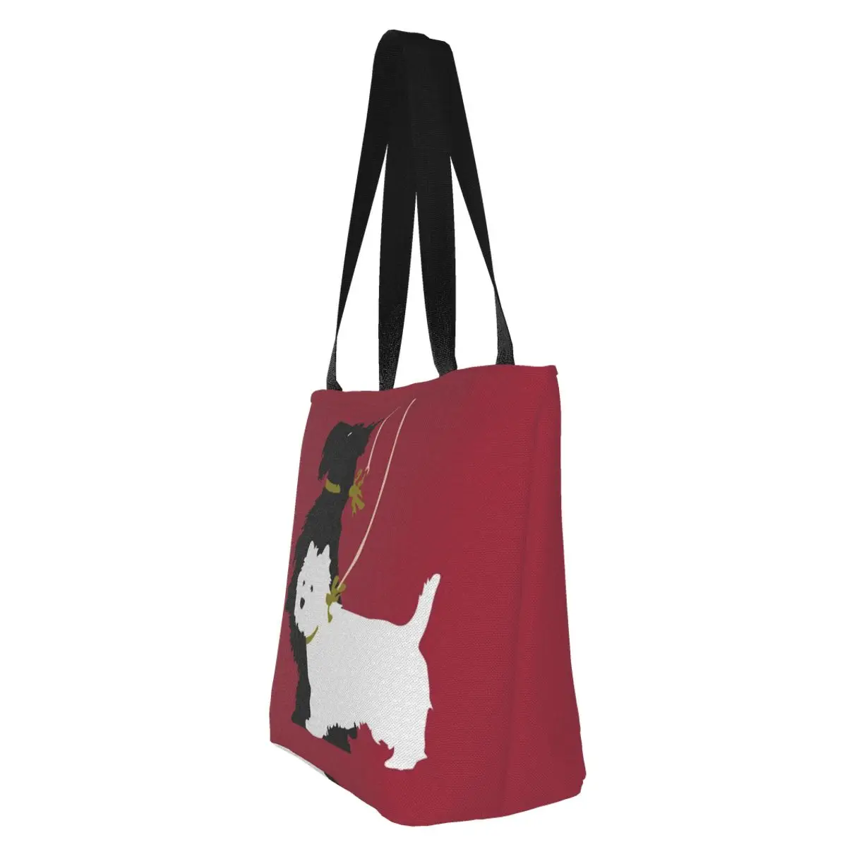 Bonito Impressão Gráfica Eco Sacola de Compras para os Amantes de Cães Westie Tote Harajuku Shopper Bag Mulheres Terrier Escocês Saco de Ombro Feminino Imagem 2