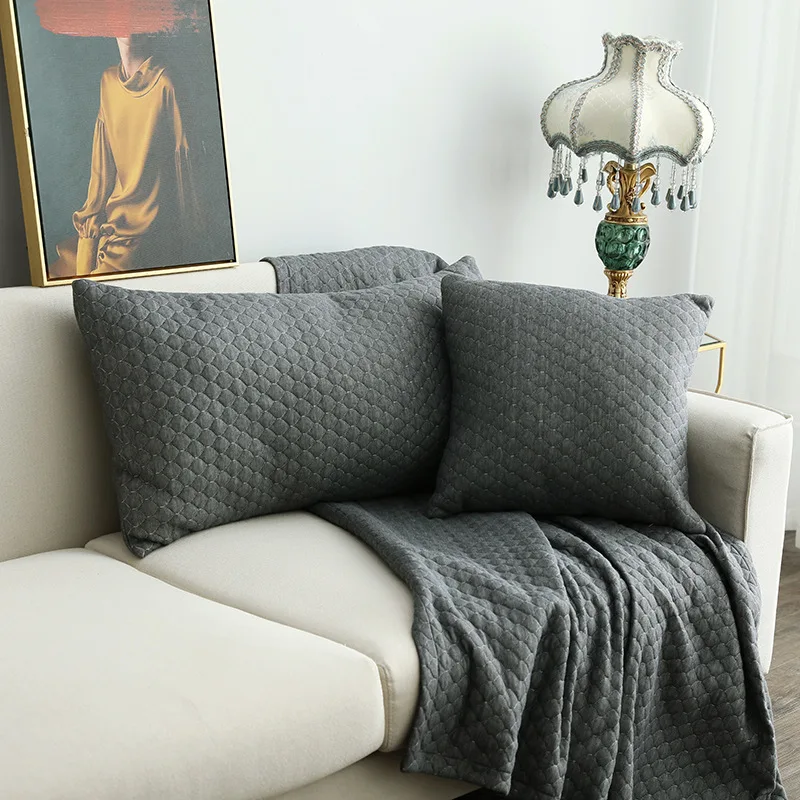 Super macio Imitação de algodão sólido capa de almofada em casa, de cama, travesseiro capa de sofá decorativo 3D círculo de diamante fronha escritório do hotel Imagem 1