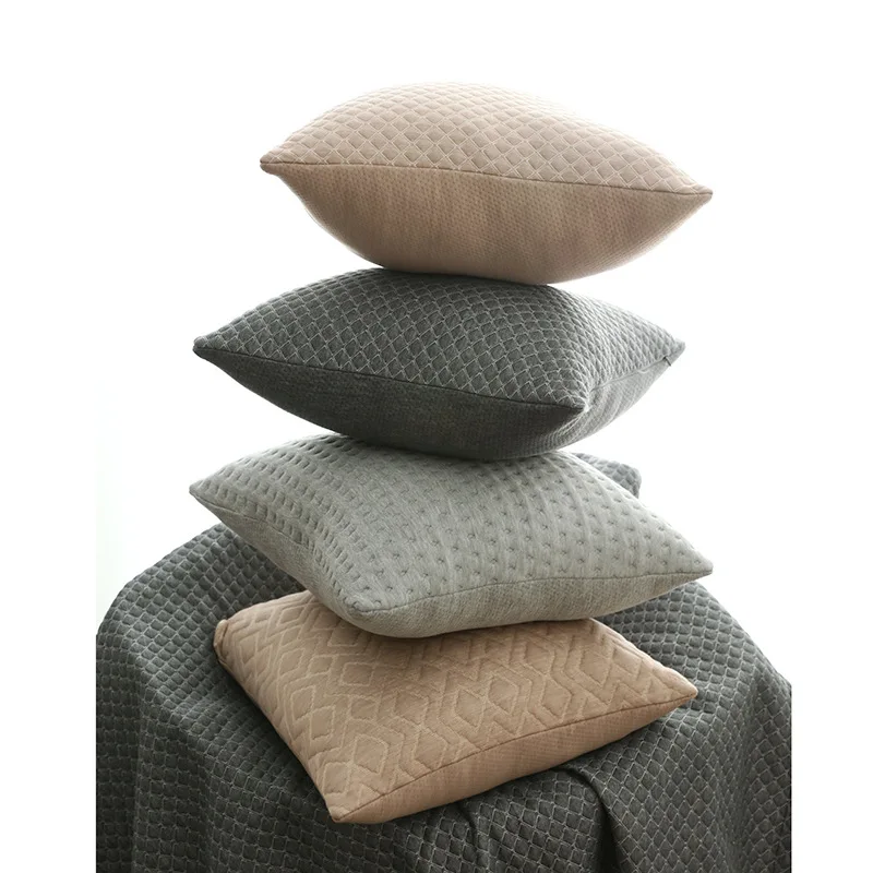 Super macio Imitação de algodão sólido capa de almofada em casa, de cama, travesseiro capa de sofá decorativo 3D círculo de diamante fronha escritório do hotel Imagem 2