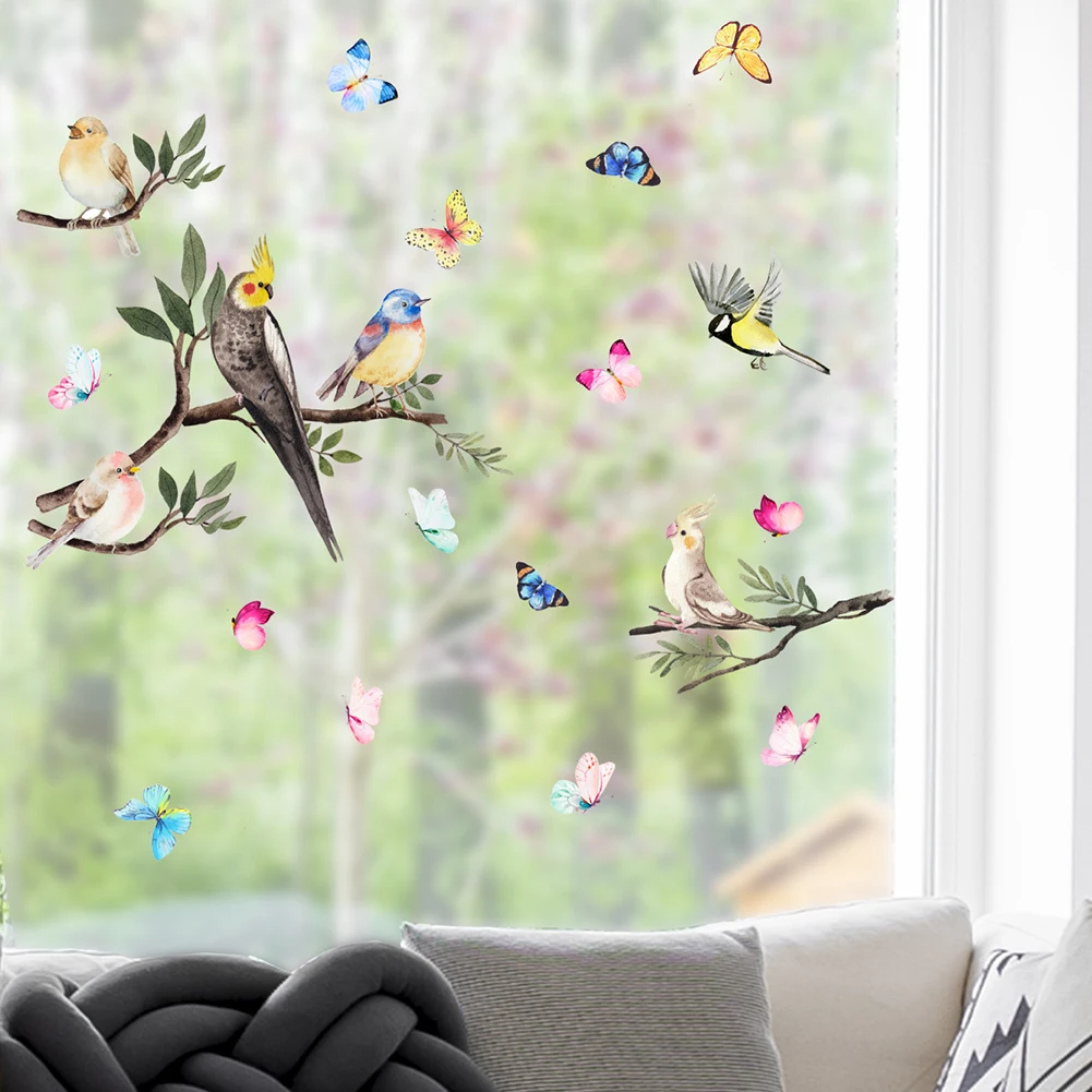 A Janela De Vidro Adesivo Não-Adesivo De Aves Decalques Decorativos De Vidro Cobrindo Estático Fosco Janela De Adesivos Para Decoração De Casa Adesivo Imagem 1