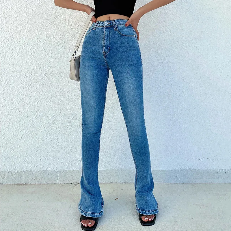 Mulher Chique Jeans de Cintura Alta Slim Stretch Denim, Calças Skinny 2022 Feminina Rua Y2k Mãe Jeans Imagem 3