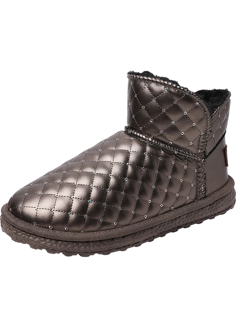 Sapatos das mulheres Botas de Neve de 2022 Nova de Outono e de Inverno Impermeável, Anti-derrapante de Pelúcia Quente Frisado Sapatos de Algodão Imagem 5