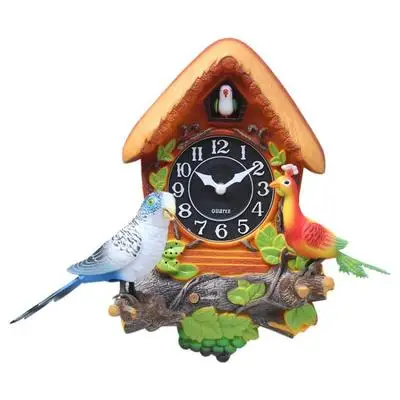 Moderno e minimalista arte dos desenhos animados relógio de quartzo mudo crianças criativo de moda vivo assista o transporte de aves de Música Relógio Imagem 1