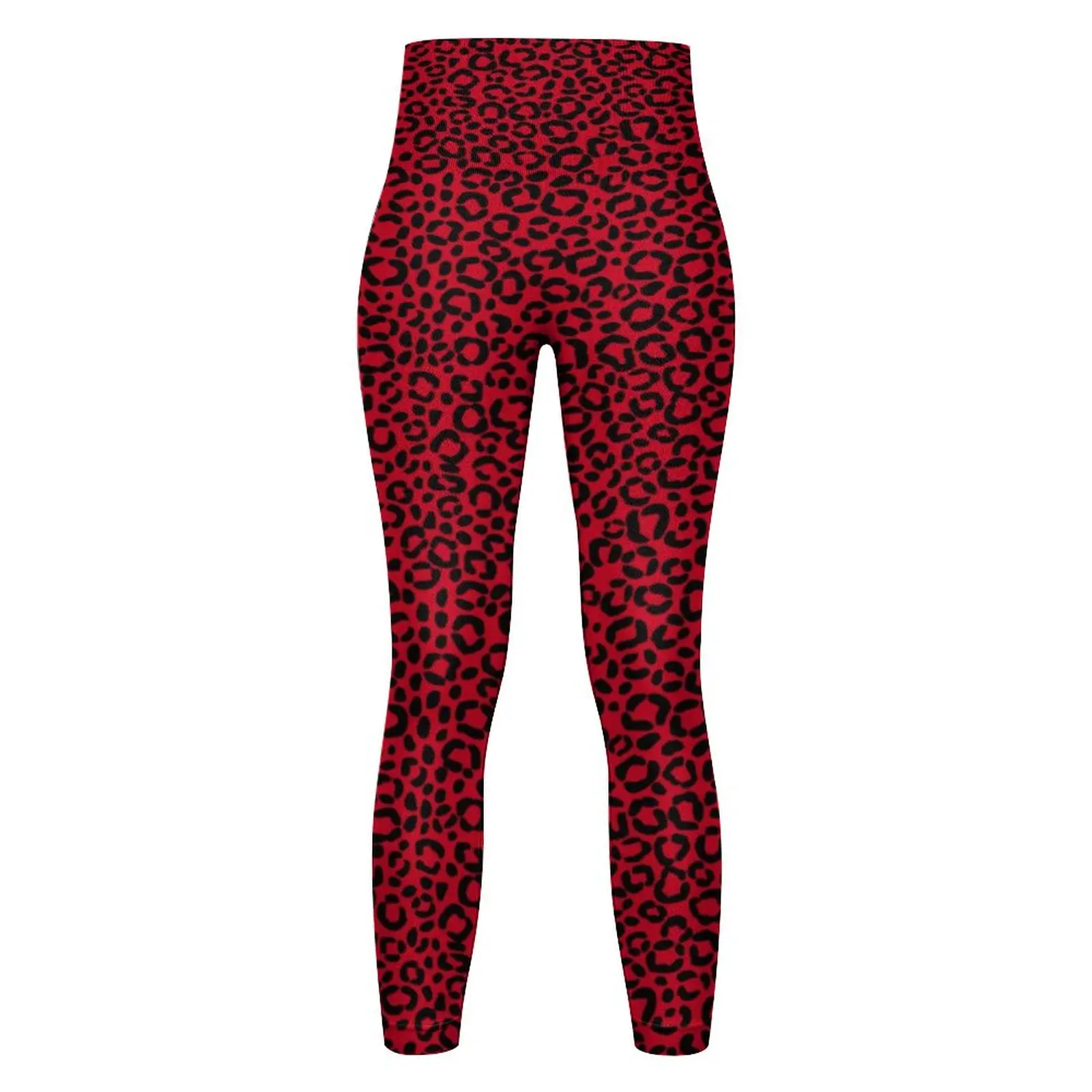 Vermelho E Preto Leopardo Perfeita Perneiras De Pele De Animal Print Ginásio Calças De Yoga Push-Up Elástico Meia-Calça Esporte Feminino Engraçado Leggins Imagem 3