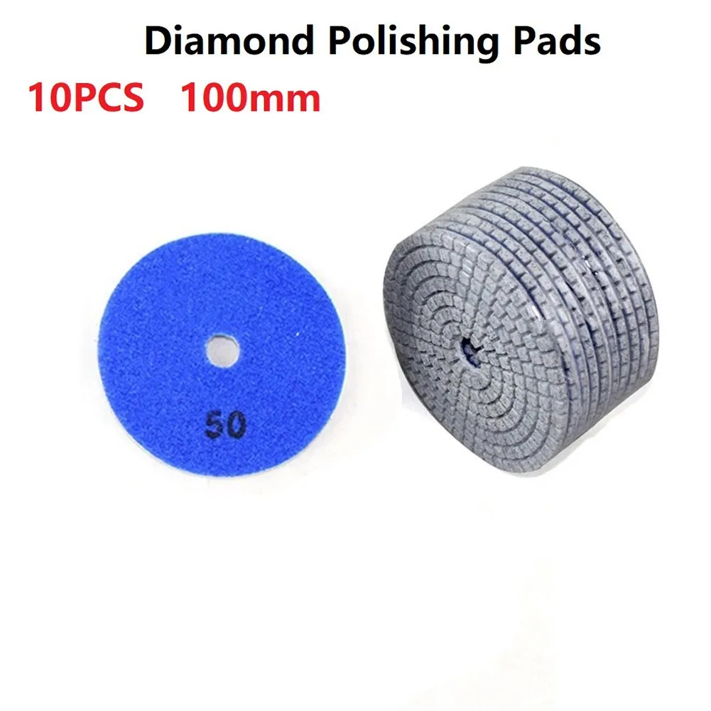 10pcs Diamante Almofadas de Polimento 4inch 100mm Molhado/Seco Apropriado Para Pedra de Granito de Moagem Disco de Polimento de Concreto, Mármore Imagem 3