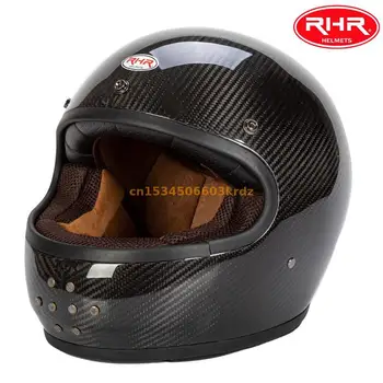 Alta qualidade de FIBRA de CARBONO profissional capacete integral para retro motocicletas, capacetes de protecção para a corrida de karts e 1
