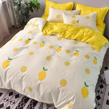 A moda Estilo Simples casa de conjuntos de cama de casal capa folha plana Conjunto de roupa de Cama Inverno Rei Única Rainha conjunto de quarto para casa vivo 1