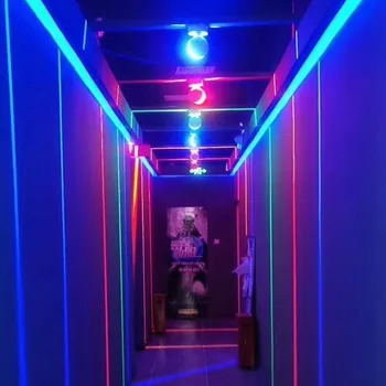10W Led RGB Portas-Janela de Moldura de Parede Holofotes Com a Remota Hotel, KTV, Restaurante, Loja de Lâmpada de Parede do Corredor, o Corredor de Raio Revestimento de Parede de Luz 2