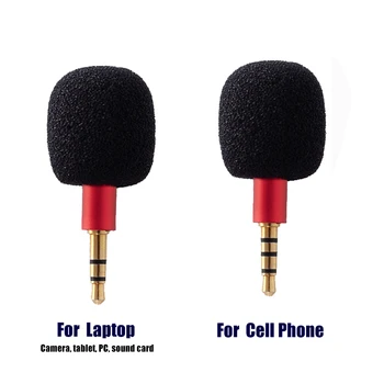 Omni-Direcional Portátil Mini Microfone Microfone de 3,5 mm Jack Plug Gravador de Telefone Inteligente, PC Portátil Placa de Som 3.5 mm Aux 2