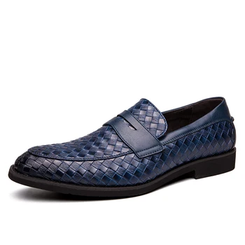 2020 Homens italianos de Couro Genuíno Sapatos Casuais Marca de Deslizamento Em Sapatos de Luxo Homens Sapatos Mocassins azul Castanho preto Condução Sapatos 2