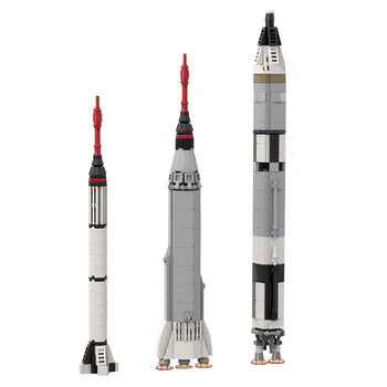 Gobricks MOC Gemini Foguete Saturno V Escala de Modelo de Bloco de Construção de Kit Ultimate Espacial Soyuz Foguete Coleção 1:110 Escala de Brinquedos Criança 1