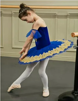 Profissional de Azul, o Lago dos cisnes Ballet Tutu Traje de Balé de Meninas Leotards Roupa para Crianças de Desempenho Ballet Dança Vestido de 1