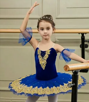 Profissional de Azul, o Lago dos cisnes Ballet Tutu Traje de Balé de Meninas Leotards Roupa para Crianças de Desempenho Ballet Dança Vestido de 2