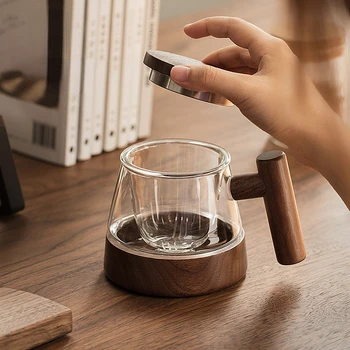 De alto valor de vidro chá de separação de água xícara de chá de escritório de estilo Japonês, simples, criativo magnético da copa 1